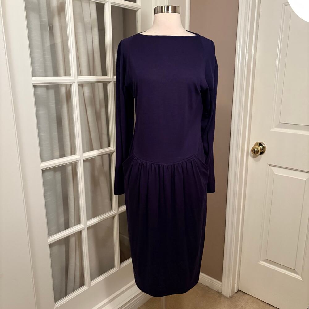 Missoni for‎ I. Magnin Navy Blue Knit Long Sleeve Dress 44 (US Medium/Large)